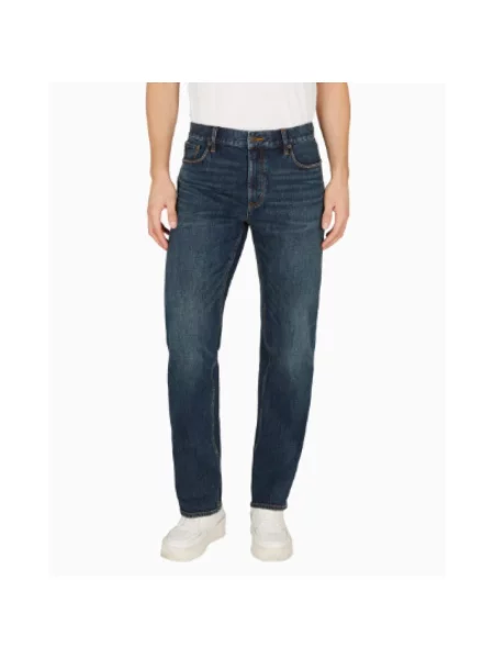 Jeansy straight leg Emporio Armani niebieskie