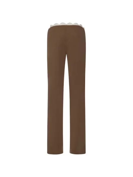 Pantaloni Magda Butrym din dantelă maro