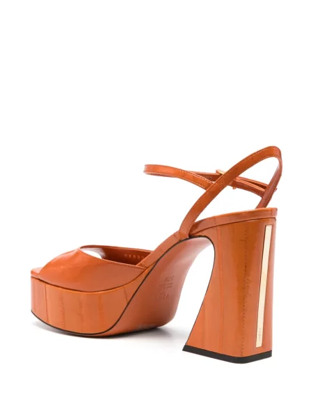 Sandale Fendi cu platformă portocaliu