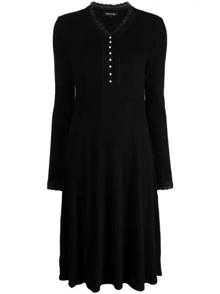 Rochie midi Tout A Coup cu decolteu în V până la genunchi de costum negru