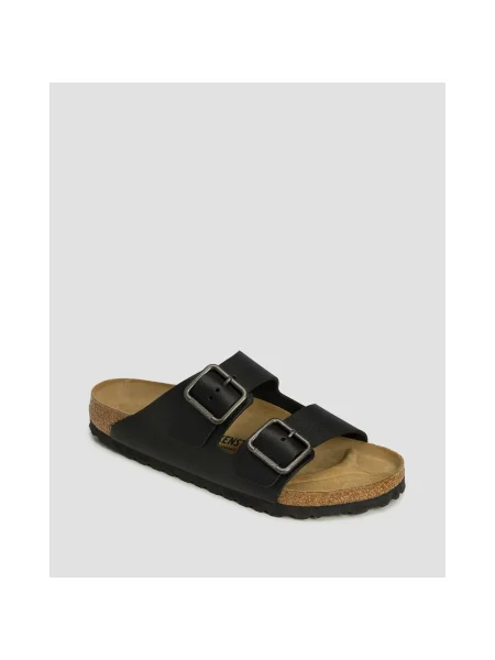 Birkenstock șlapi de piele Arizona negru