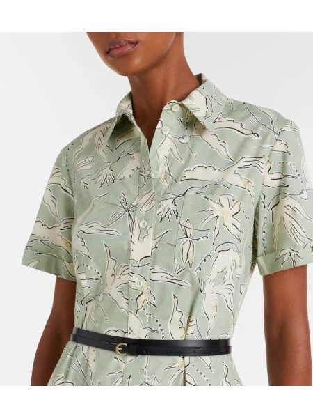 Rochie tip cămașă Altuzarra cu imagine verde