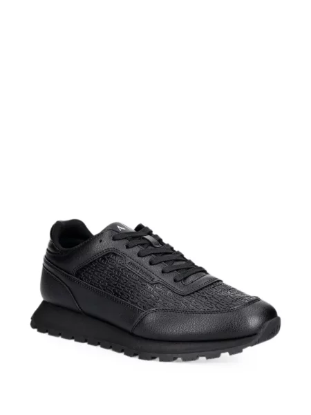 Sneakerși Armani Exchange cu autograf negru