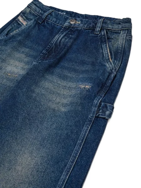 Szerokie jeansy dziecięce Diesel niebieskie