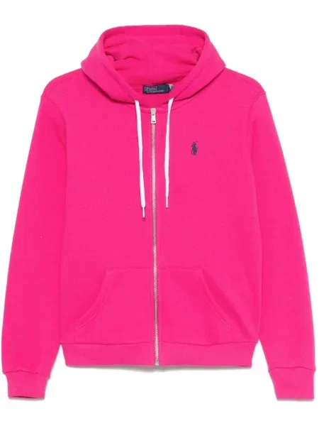 Hanorac cu glugă Polo Ralph Lauren cu broderie roz