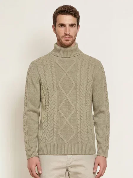 Hackett London Rolák S Merino Vlnou khaki