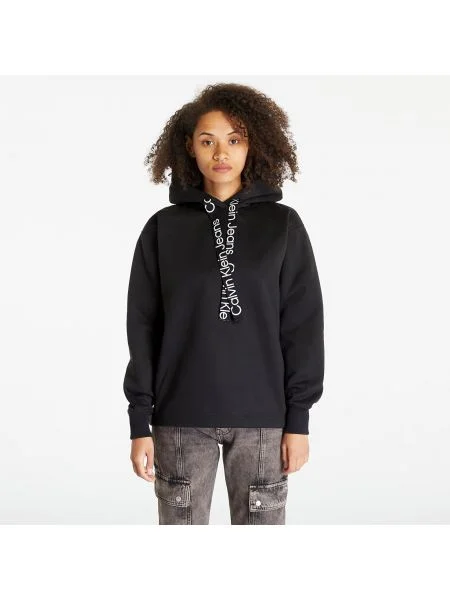 Mikina s kapucňou Calvin Klein Jeans čierna