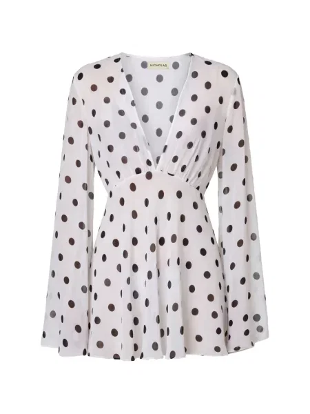 Rochie mini Nicholas cu decolteu în V alb