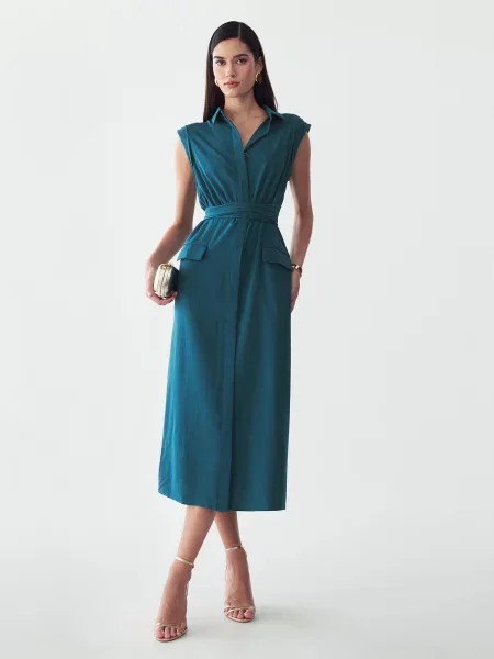 Willa Rochie tip bluză Alma petrol verde
