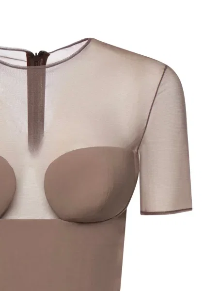 Cu peplum bluză Nensi Dojaka maro