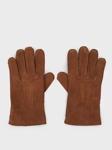 Замшеві класичні рукавички Gant коричневі
