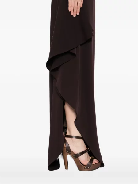 Rochie Amsale din crep de costum maro