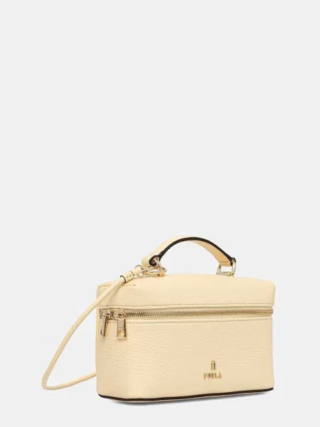 Usnjeni kovček Furla rumena