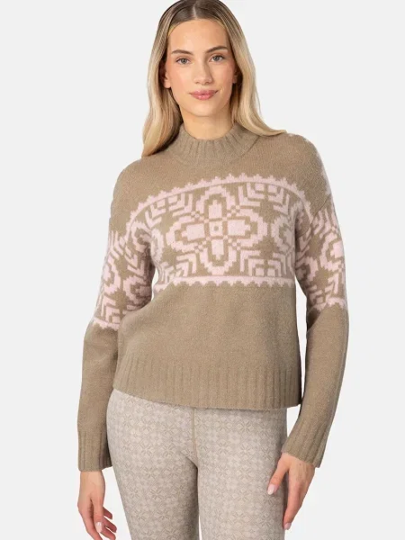 Kari Traa sweter z dodatkiem wełny DISA z półgolfem beżowy