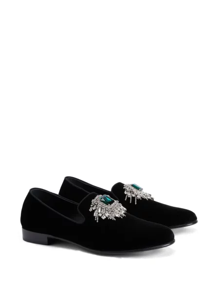Loaferiai Giuseppe Zanotti velvetinės juoda