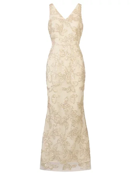 Kraimod Rochie de seară galben / lână alb