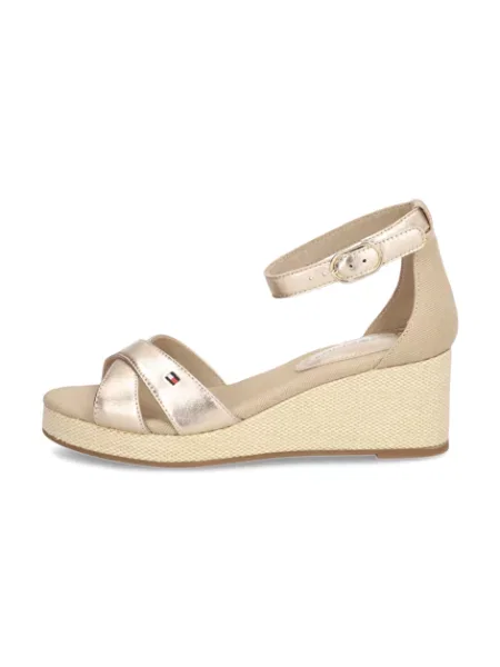 Tommy Hilfiger sandály na klínku zlaté