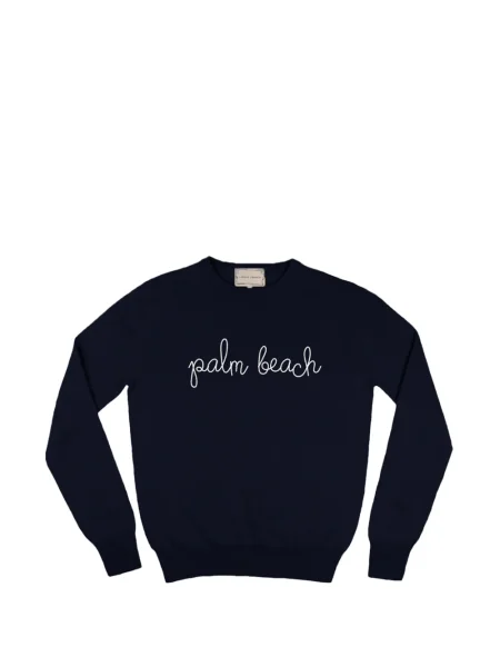 Sweter Lingua Franca z okrągłym dekoltem niebieski