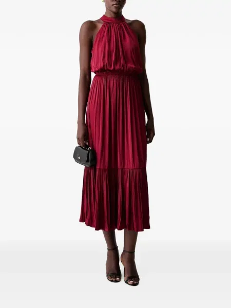 Rochie midi Morgan cu gât halter roșu