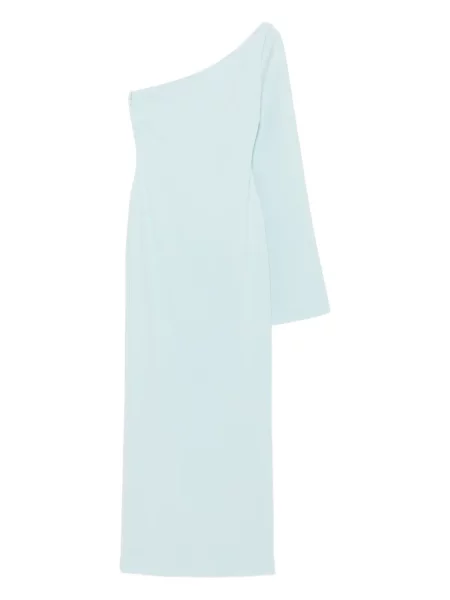 Sukienka midi Solace London do kolan na jednym ramieniu garniturowa niebieska