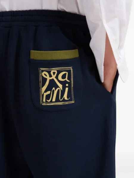 Pantaloni Marni cu imagine albastru