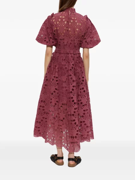 Rochie midi Allsaints cu broderie roz
