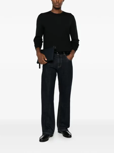 Lung pulover Tom Ford cu decolteu rotund negru