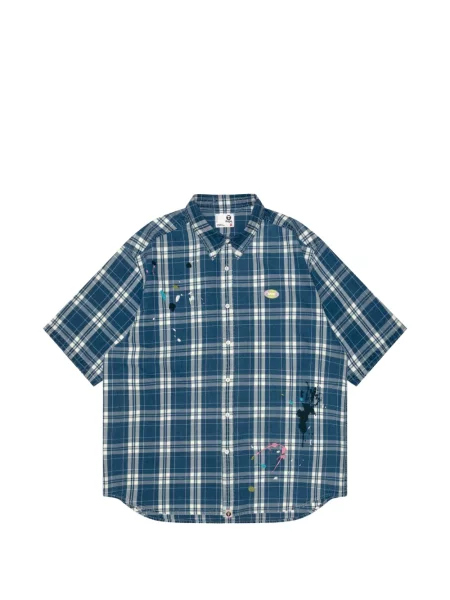 Cămașă în carouri Aape By A Bathing Ape în carouri albastru