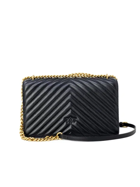 Pinko crossbody kabelka dámska kožená čierna