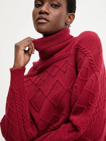 Светр з кашеміром Answear.LAB тепле гольф червоний