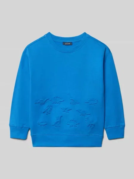 Bluza z prążkowanymi wykończeniami Blue Seven niebieska