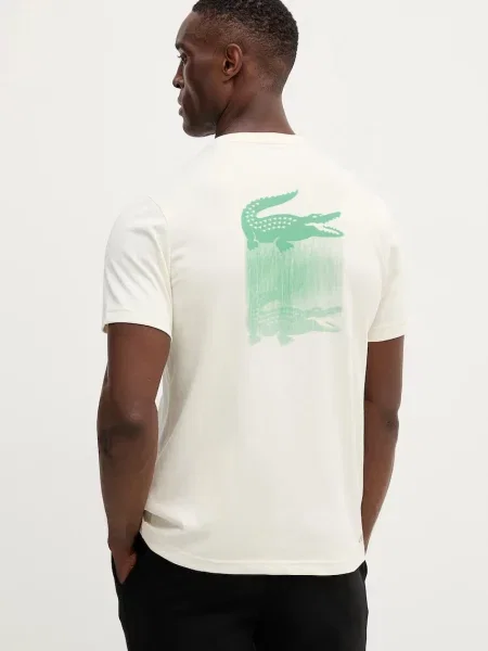 Lacoste tricou cu imprimeu bej