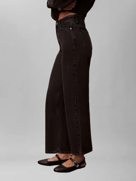 Calvin Klein Jeans Blugi BARREL ESSENTIAL | high rise negru