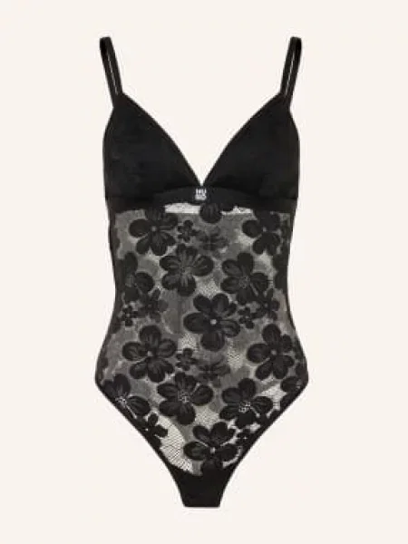 Hugo Stringové Body Bloom Lace černá