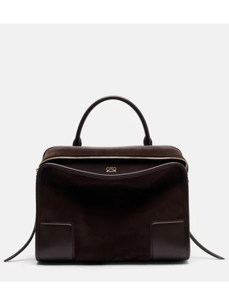 Top Loewe din piele de căprioară mari maro