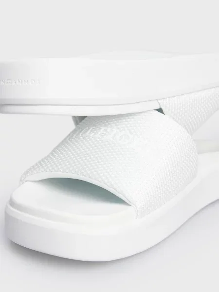 Шлепанцы Tommy Hilfiger на платформе с сеткой белые