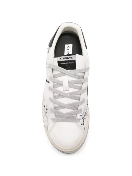 Δερμάτινα sneakers Crime London λευκό