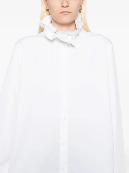 Cămașă Jil Sander cu volane alb