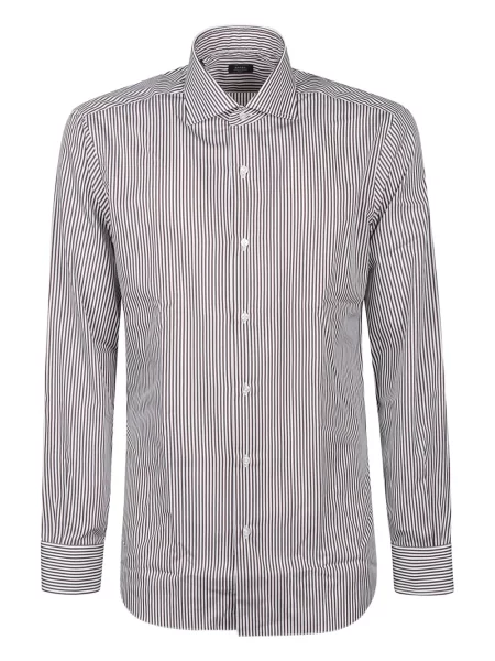 Cămașă Barba cu dungi maro