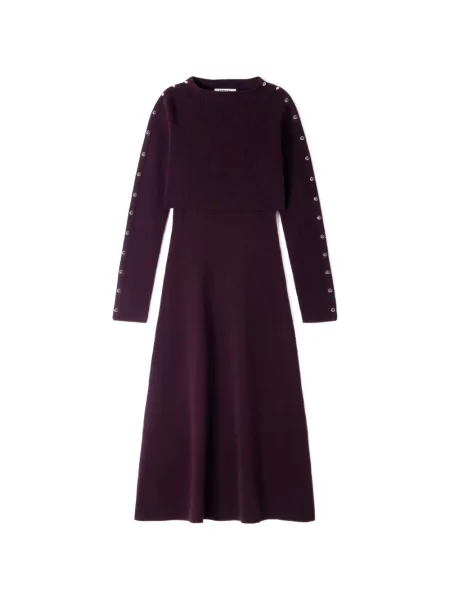 Rochie midi Sandro tricotate violet