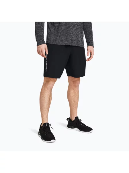 Pantaloni scurți de antrenament pentru bărbați Under Armour Woven Wdmk black/white alb