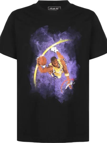 MT Upscale Tricou galben / mov deschis / portocaliu închis negru