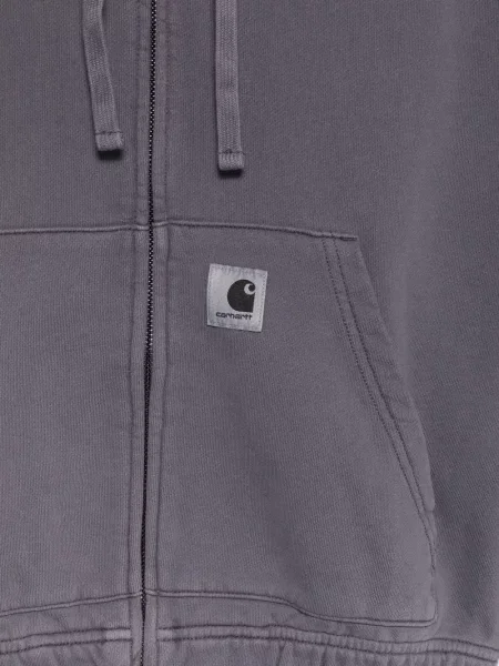 Суичър с качулка Carhartt Wip с автограф сиво