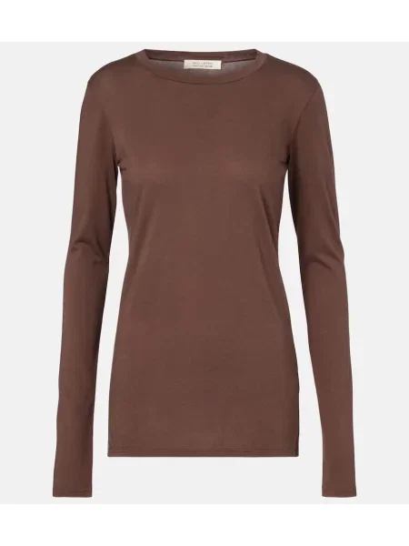 Tricou Nili Lotan din jerseu maro