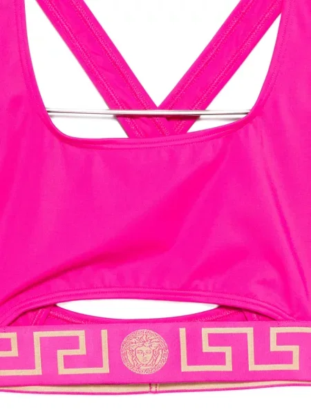 Bikini Versace cu bretele cu autograf roz