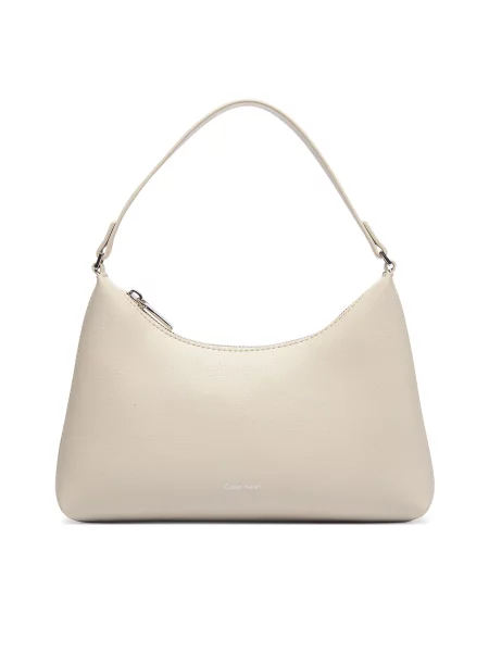 Calvin Klein Дамска чанта Foil Logo Small Shoulder Bag Кремав