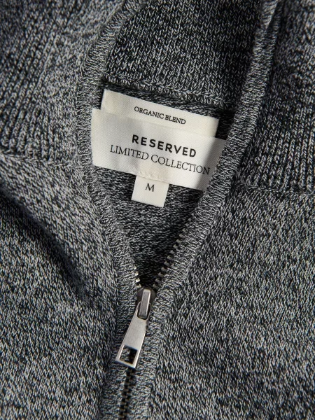 Свитер Reserved с воротником стойка серый