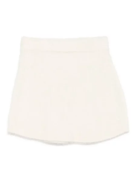 Fusta mini Soft Goat de lână alb