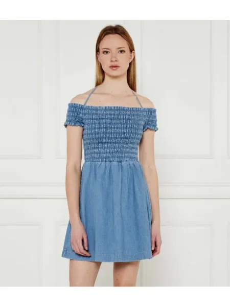 Tommy Jeans De blugi rochie CHAMBRAY albastru