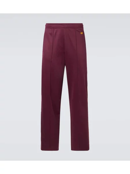 Pantaloni Wales Bonner din jerseu bordo